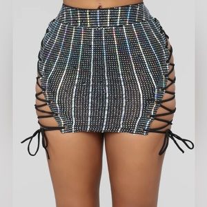 Fashion Nova NWT dancing queen lace up skirt